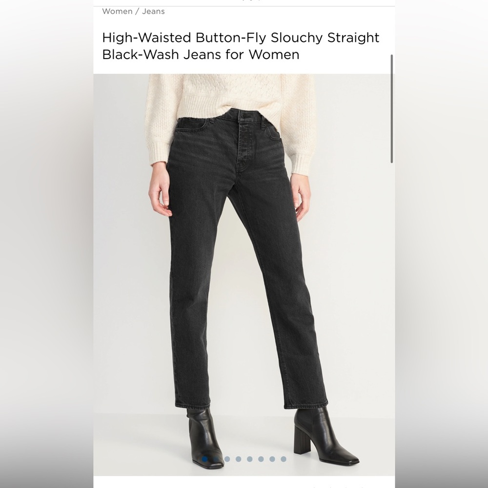 Black jeans button fly